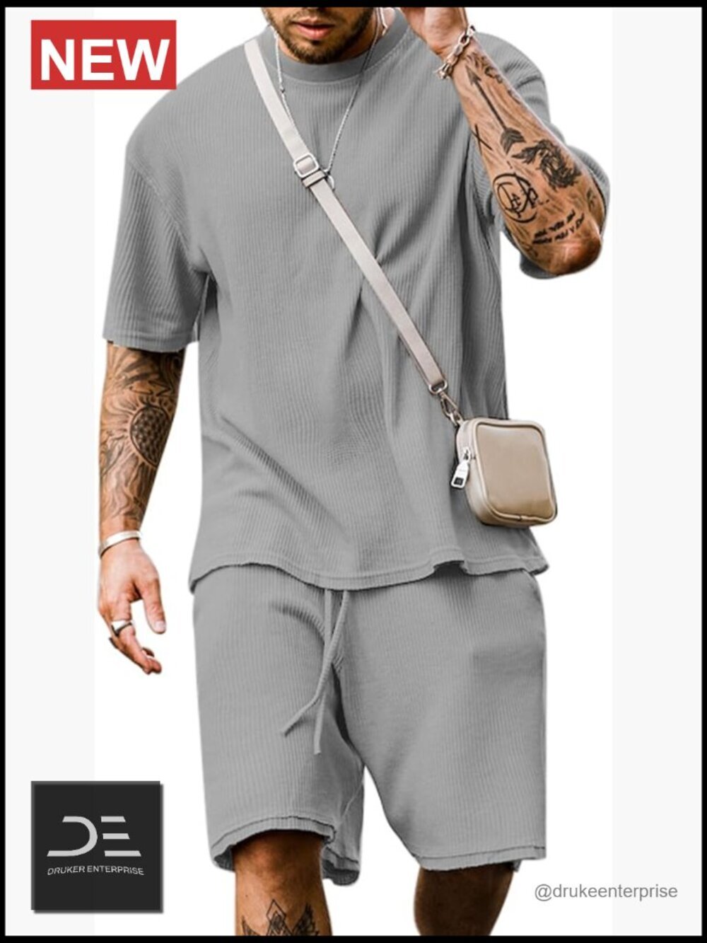 Men's Short Sleeve Tracksuit Shirt and Shorts Set Two Piece Casual Daily Wear